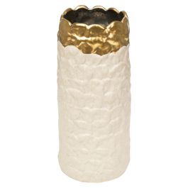 Florero Romimex Blanco Dorado Porcelana 13 x 27 x 13 cm Precio: 41.9748992861. SKU: B1HF56P828