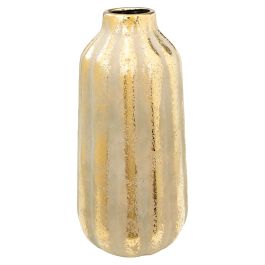 Florero Romimex Dorado Porcelana Rayas 17 x 35 x 17 cm Precio: 68.8369001089. SKU: B1DA8RQJSQ