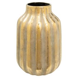 Florero Romimex Dorado Porcelana Rayas 25 x 35 x 25 cm Precio: 107.55690012099998. SKU: B15WLW3RPP