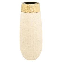 Florero Romimex Beige Dorado Porcelana 17 x 40 x 17 cm Precio: 81.67500004840001. SKU: B18LT84QTK