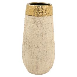 Florero Romimex Beige Dorado Porcelana 14 x 30 x 14 cm Precio: 46.6939000242. SKU: B1D4TGYXQL