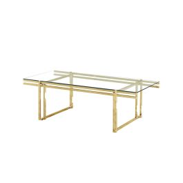 Mesa de Centro Romimex Dorado Acero Inoxidable Vidrio templado 140 x 45 x 70 cm Precio: 605.9558999153. SKU: B1AVG8HWS9