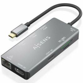 Docking USB Tipo-C Aisens ASUC-9P018-GR/ 2xHDMI/ 3xUSB/ 1xRJ45/ 1xLector Tarjetas/ 1xUSB Tipo-C PD/ Gris Precio: 35.69000028. SKU: B14TA7FN9Q