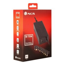 Cargador de Portátil NGS W-70W/ 70W/ Automático/ 9 Conectores/ Voltaje 18.5-20V/ 1 USB