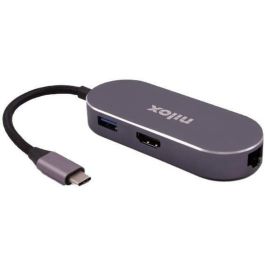 Hub USB Nilox NXDSUSBC02 Gris