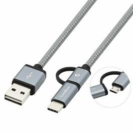Cable USB a Micro USB y USB C CoolBox COO-CAB-U2MC Gris Precio: 11.94999993. SKU: S55094395