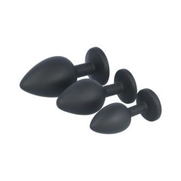 Plug Anal Virgite Negro Silicona Set 3 Piezas