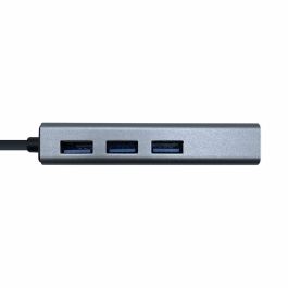 Aisens Conversor Usb 3.0 A Ethernet Gigabit 10-100-1000 Mbps + Hub 3Xusb3.0 gris 15 cm