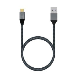 Cable USB 3.1 Tipo-C Aisens A107-0631/ USB Tipo-C Macho - USB Macho/ Hasta 27W/ 1250Mbps/ 1m/ Gris