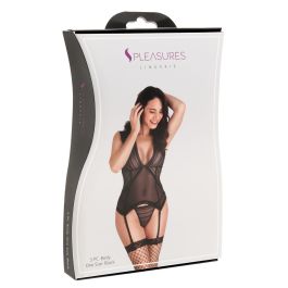 Conjunto de Lencería S Pleasures Negro (Talla única)