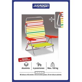 Silla Plegable con Reposacabezas 80 x 65 x 45 cm Multiposición A rayas