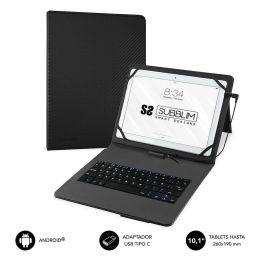 Funda con Teclado Subblim Keytab Pro USB para Tablets de 10.1"-11"/ Negra