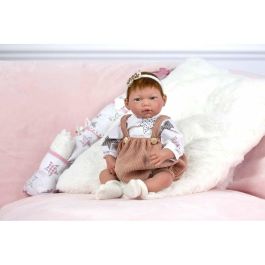 Muñeca reborn aitana, pelo especial moreno, pelele de pana marrón, camisa con estrellas.38cm Muñeca reborn aitana, pelo especial moreno, pelele de pana marrón, camisa con estrellas.38cm