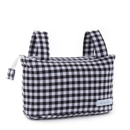 Bolsa organizadora para carro de bebé Mi bollito Negro Vichy 15 x 18 x 45 cm