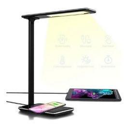Flux´s lampara led flexo indus con carga inalambrica puerto usb 4 modos con 10 niveles de brillo temporizador negro Flux´s lampara led flexo indus con carga inalambrica puerto usb 4 modos con 10 niveles de brillo temporizador negro