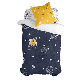 Juego de funda nórdica HappyFriday Mr Fox Starspace Multicolor Cama de 80 2 Piezas