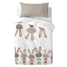 Funda de almohada HappyFriday Moshi Moshi Rabbit Family Multicolor 50 x 75 cm