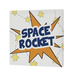 Lienzo HappyFriday Mr Fox Space rocket Multicolor 27 x 27 cm