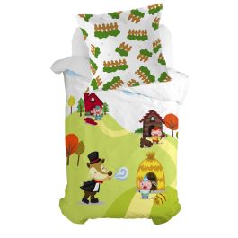 Funda de almohada HappyFriday Mr Fox Piggys Multicolor 80 x 80 cm