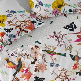 Sábana Bajera Ajustable HappyFriday Birds of paradise Multicolor 140 x 200 x 32 cm