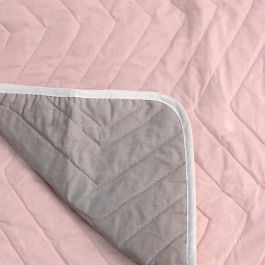 Colcha Reversible HappyFriday Basic Arista Gris Rosa claro 250 x 260 cm