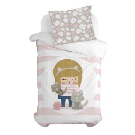 Funda de almohada HappyFriday Happynois Kitty Multicolor 60 x 70 cm