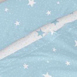 Juego de Sábanas HappyFriday Basic Kids Little star Azul Cama de 80/90 2 Piezas