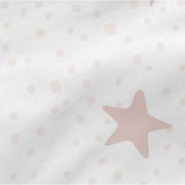 Sábana Bajera HappyFriday BASIC KIDS Blanco Rosa 60 x 120 x 14 cm Estrellas