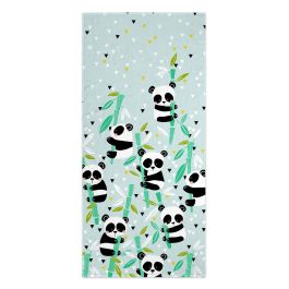 Toalla de baño HappyFriday Moshi Moshi Panda Garden Blue Multicolor 70 x 150 cm