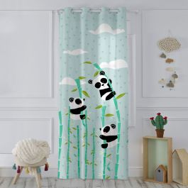 Cortina HappyFriday Moshi Moshi Panda Garden Azul 140 x 265 cm