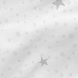 Sábana Bajera HappyFriday BASIC KIDS Blanco Gris 70 x 140 x 14 cm Estrellas