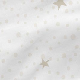 Sábana Bajera HappyFriday BASIC KIDS Blanco Beige 70 x 140 x 14 cm Estrellas