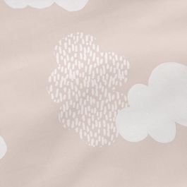 Funda de almohada HappyFriday Basic Kids Clouds Rosa 80 x 80 cm