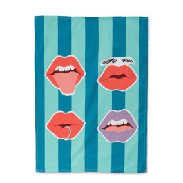Paño de Cocina HappyFriday Aware Lips Multicolor 70 x 50 cm (2 Unidades)