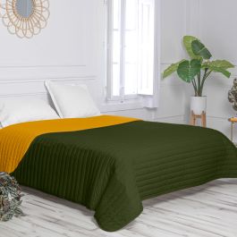 Colcha Reversible HappyFriday Basic Dash Amarillo Verde 250 x 260 cm