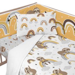 Protector de Cuna HappyFriday Moshi Moshi Sleepy sloth Multicolor 210 x 40 cm