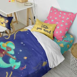 Juego de funda nórdica HappyFriday Mr Fox Happy mermaid Multicolor Cama de 80 2 Piezas