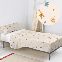 Juego de Sábanas HappyFriday HF Mini Animals Multicolor Cama de 105 2 Piezas