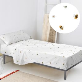 Juego de Sábanas HappyFriday HF Mini Honey Multicolor Cama de 105 2 Piezas