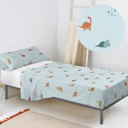 Juego de Sábanas HappyFriday HF Mini Dinosaur Multicolor Cama de 80/90 2 Piezas