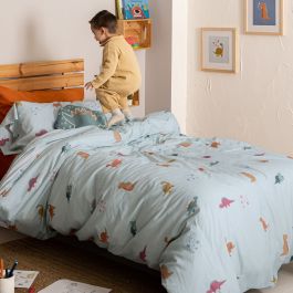 Juego de funda nórdica HappyFriday Mini dinosaur Multicolor Cama de 80/90 2 Piezas