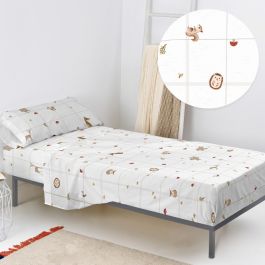 Juego de Sábanas HappyFriday HF Mini Woods Animals Multicolor Cama de 80/90 2 Piezas