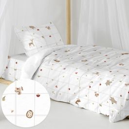 Juego de funda nórdica HappyFriday Mini Woods animals Multicolor Cama de 80 2 Piezas