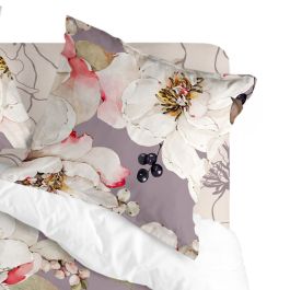 Funda de almohada HappyFriday White Peonies Multicolor 80 x 80 cm