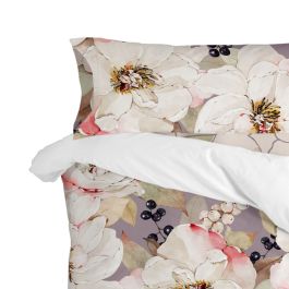 Funda de almohada HappyFriday White Peonies Multicolor 45 x 110 cm (2 Unidades)