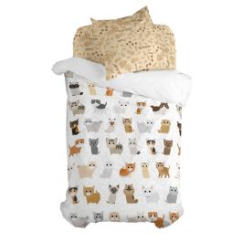 Juego de funda nórdica HappyFriday Mr Fox Cats Multicolor Cama de 80 2 Piezas