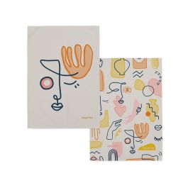 Paño de Cocina HappyFriday Aware Anatomy Multicolor 70 x 50 cm (2 Unidades)