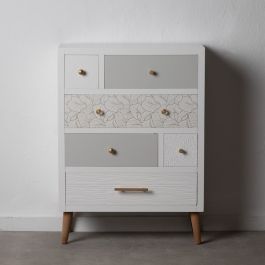 Cajonera MARGOT 65 x 30 x 89 cm Gris Madera Blanco Cajonera MARGOT 65 x 30 x 89 cm Gris Madera Blanco