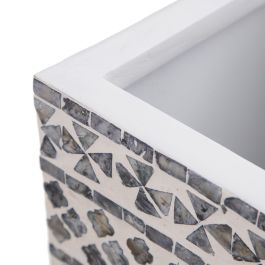 Macetero 31 x 31 x 61 cm Gris Blanco Nácar Macetero 31 x 31 x 61 cm Gris Blanco Nácar