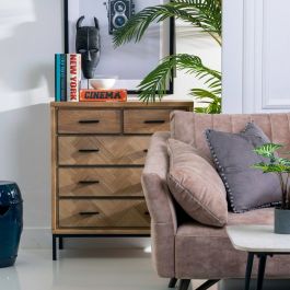 Cajonera SPIKE 80 x 40 x 91,5 cm Natural Metal Madera